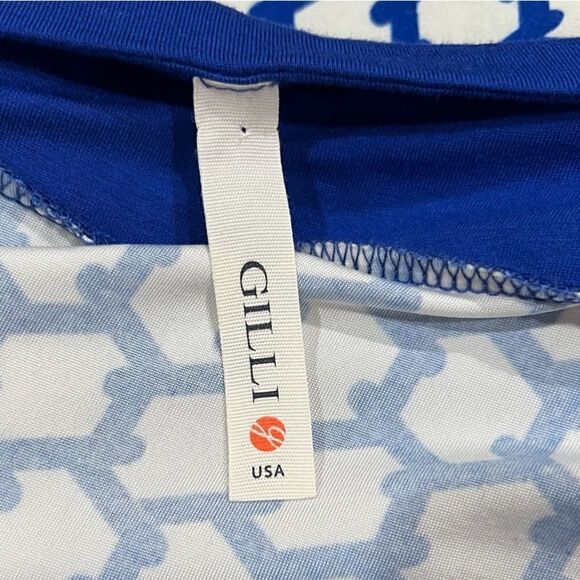 Gilli Blue and White Printed Dress Women’s Large - Picture 2 of 2